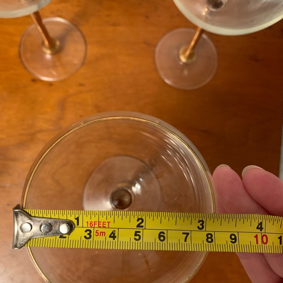 Vintage 16 oz Water/Wine Goblets Gold stem set/5 - Picture 7 of 7